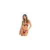 Ensemble 2 pièces rouge bordeaux comprenant top style harnais et string 